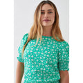 Green - Side - Dorothy Perkins Womens-Ladies Ditsy Print Shirred Top