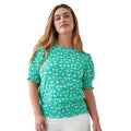 Green - Front - Dorothy Perkins Womens-Ladies Ditsy Print Shirred Top