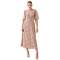 Multicoloured - Front - Dorothy Perkins Womens-Ladies Ditsy Print Shirred Waist Tall Flutter Midi Dress