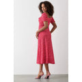 Pink - Back - Dorothy Perkins Womens-Ladies Animal Print Square Neck Midi Dress