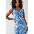 Blue - Side - Dorothy Perkins Womens-Ladies Floral Button Through Midi Dress