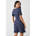 Navy - Back - Dorothy Perkins Womens-Ladies Ditsy Print Sweetheart Mini Dress