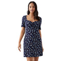 Navy - Front - Dorothy Perkins Womens-Ladies Ditsy Print Sweetheart Mini Dress