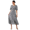 Monochrome - Front - Dorothy Perkins Womens-Ladies Floral Flutter Midi Dress