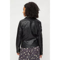 Black - Back - Dorothy Perkins Womens-Ladies Faux Leather Tall Biker Jacket