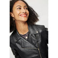 Black - Lifestyle - Dorothy Perkins Womens-Ladies Faux Leather Tall Biker Jacket