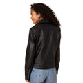 Black - Back - Dorothy Perkins Womens-Ladies Faux Leather Biker Jacket
