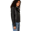 Black - Pack Shot - Dorothy Perkins Womens-Ladies Faux Leather Biker Jacket