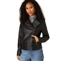 Black - Front - Dorothy Perkins Womens-Ladies Faux Leather Biker Jacket