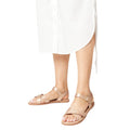 Rose Gold - Side - Dorothy Perkins Womens-Ladies Florence Crossover Wide Flat Sandals