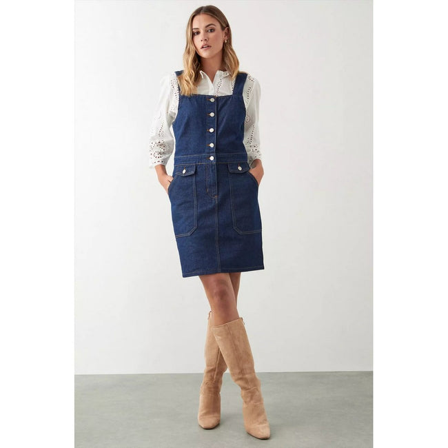 Dorothy Perkins Womens Ladies Button Detail Pinafore Dress Discounts on great Brands