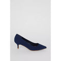 Navy - Back - Dorothy Perkins Womens-Ladies Dove Kitten Heel Wide Court Shoes