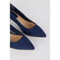 Navy - Side - Dorothy Perkins Womens-Ladies Dove Kitten Heel Wide Court Shoes