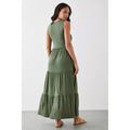 Khaki - Back - Dorothy Perkins Womens-Ladies Tiered Maxi Dress