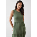 Khaki - Side - Dorothy Perkins Womens-Ladies Tiered Maxi Dress