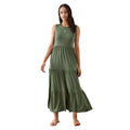 Khaki - Front - Dorothy Perkins Womens-Ladies Tiered Maxi Dress