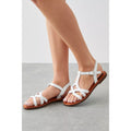 White - Lifestyle - Good For The Sole Womens-Ladies Megan Flexi Sole Sandals
