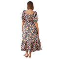 Black - Back - Dorothy Perkins Womens-Ladies Floral Front Tie Plus Tiered Maxi Dress