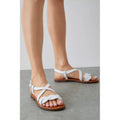 White - Lifestyle - Dorothy Perkins Womens-Ladies Felicity Twisted Flexi Sole Flat Sandals