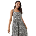 Monochrome - Side - Dorothy Perkins Womens-Ladies Spotted Tiered Midi Dress