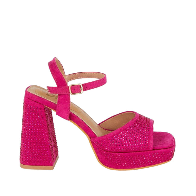 Dorothy Perkins Extra Wide Fit Swirl Satin Block Heel Sandals in Pink |  Lyst UK