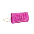 Pink - Back - Dorothy Perkins Womens-Ladies Bailey Rouched Satin Clutch