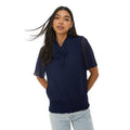 Navy - Front - Dorothy Perkins Womens-Ladies Dobby Chiffon Shirred Hem Blouse