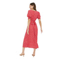 Red - Back - Dorothy Perkins Womens-Ladies Shirred Cuff Tall Midi Dress