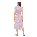 Pink - Back - Dorothy Perkins Womens-Ladies Ditsy Print Shirred Waist Midi Dress