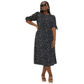 Black - Front - Dorothy Perkins Womens-Ladies Spotted Plus Tie Sleeves Midi Dress