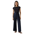 Navy - Side - Dorothy Perkins Womens-Ladies High Waist Petite Wide Leg Trousers