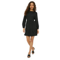 Black - Side - Dorothy Perkins Womens-Ladies Spotted Tiered Petite Mini Dress