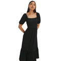 Black - Front - Dorothy Perkins Womens-Ladies Tiered Square Neck Midi Dress