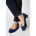 Navy - Front - Good For The Sole Womens-Ladies Talia Block Heel Ballerina Flats