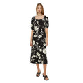 Black - Front - Dorothy Perkins Womens-Ladies Floral Front Tie Midi Dress