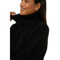 Black - Side - Dorothy Perkins Womens-Ladies Chunky Knit Roll Neck Longline Jumper