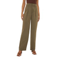 Khaki - Front - Dorothy Perkins Womens-Ladies Pleat Front Straight Leg Trousers