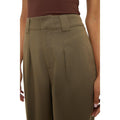 Khaki - Side - Dorothy Perkins Womens-Ladies Pleat Front Straight Leg Trousers