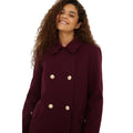 Wine - Side - Dorothy Perkins Womens-Ladies Dolly Military Button Tall Trench Coat