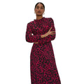 Pink - Lifestyle - Dorothy Perkins Womens-Ladies Leopard Print Frill Neck Midi Dress