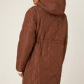 Chocolate - Back - Dorothy Perkins Womens-Ladies Padded Longline Parka