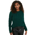 Bottle Green - Front - Dorothy Perkins Womens-Ladies Cable Knitted Jumper