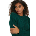 Bottle Green - Side - Dorothy Perkins Womens-Ladies Cable Knitted Jumper