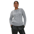 Grey - Front - Dorothy Perkins Womens-Ladies Cable Knitted Jumper