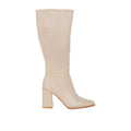 Beige - Back - Dorothy Perkins Womens-Ladies Kristen Square Toe Knee-High Boots