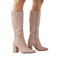 Beige - Side - Dorothy Perkins Womens-Ladies Kristen Square Toe Knee-High Boots