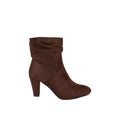 Brown - Back - Dorothy Perkins Womens-Ladies Ally Ruched Heeled Ankle Boots