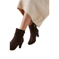 Brown - Side - Dorothy Perkins Womens-Ladies Ally Ruched Heeled Ankle Boots