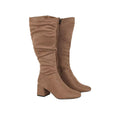 Taupe - Front - Dorothy Perkins Womens-Ladies Kaya Ruched Knee-High Boots