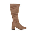 Taupe - Back - Dorothy Perkins Womens-Ladies Kaya Ruched Knee-High Boots